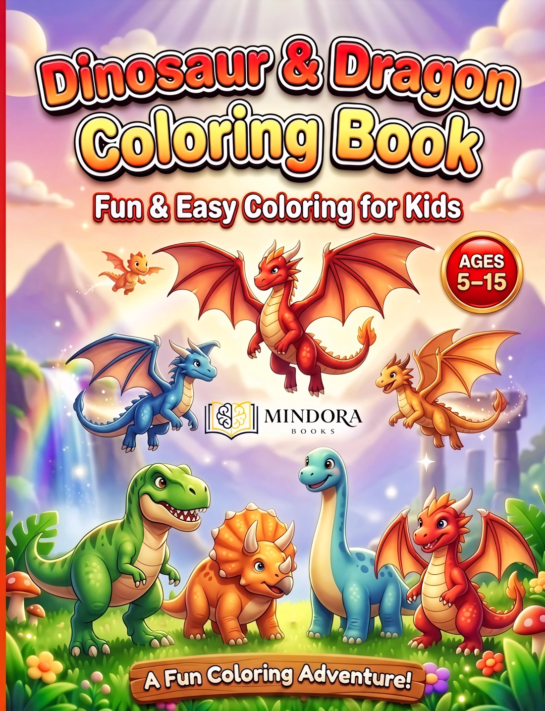 Dinosaur & Dragon Coloring Book cover